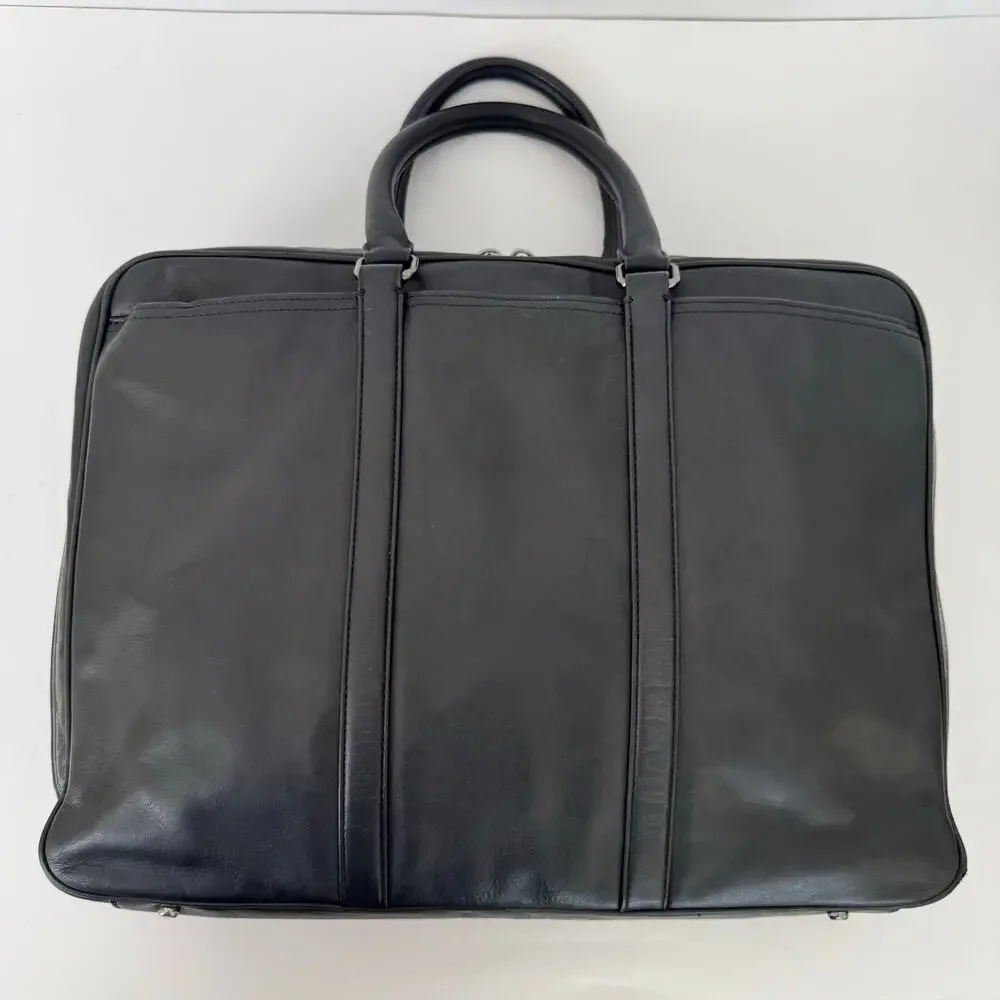 Coach Metropolitan Slim Briefcase Leather Bag Business Travel Black 71732